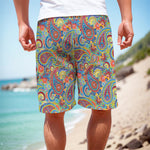 Asian Paisley Pattern Print Men's Cargo Shorts