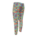 Asian Paisley Pattern Print Men's Compression Pants