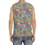 Asian Paisley Pattern Print Men's Fitness Tank Top
