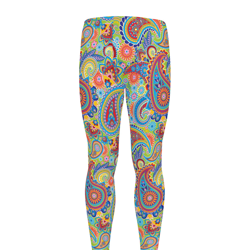 Asian Paisley Pattern Print Men's leggings