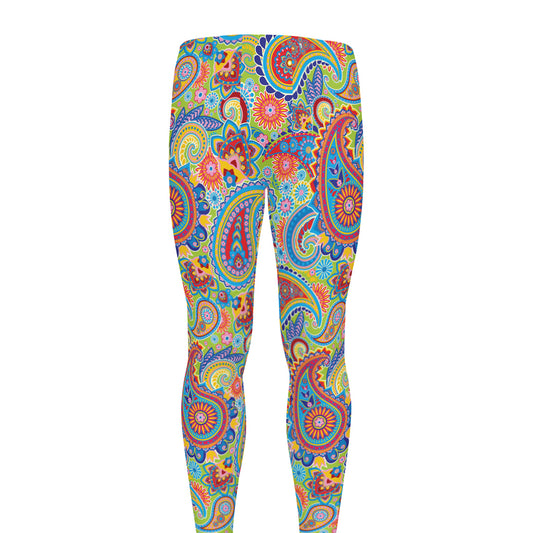 Asian Paisley Pattern Print Men's leggings