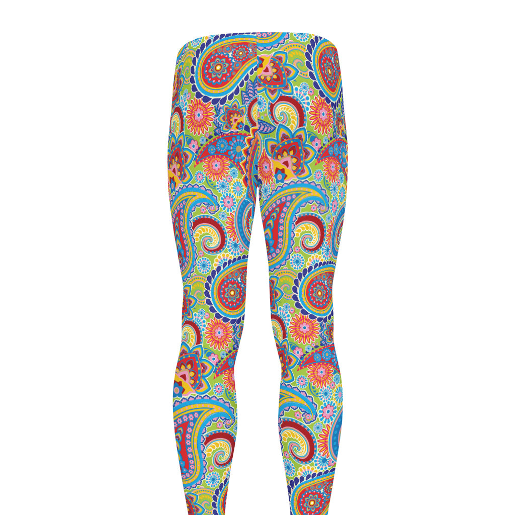 Asian Paisley Pattern Print Men's leggings