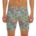 Asian Paisley Pattern Print Men's Long Boxer Briefs
