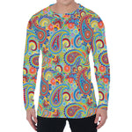 Asian Paisley Pattern Print Men's Long Sleeve T-Shirt