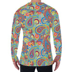 Asian Paisley Pattern Print Men's Long Sleeve T-Shirt
