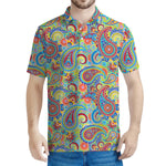 Asian Paisley Pattern Print Men's Polo Shirt