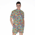 Asian Paisley Pattern Print Men's Romper