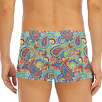 Asian Paisley Pattern Print Men's Short Boxer Briefs