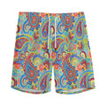 Asian Paisley Pattern Print Men's Athletic Shorts