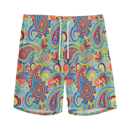 Asian Paisley Pattern Print Men's Sports Shorts