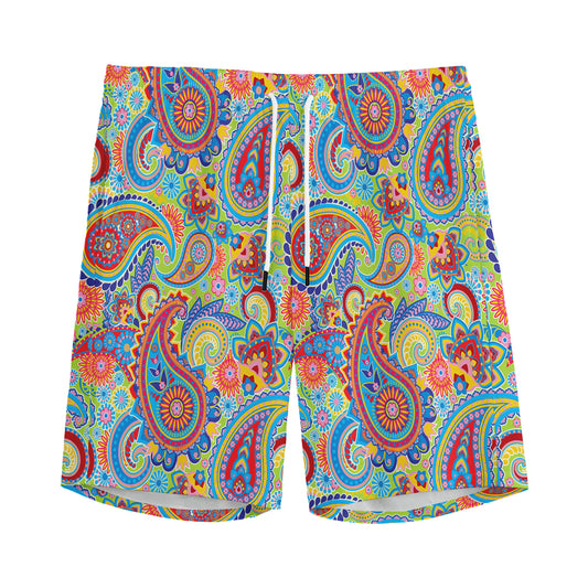 Asian Paisley Pattern Print Men's Sports Shorts