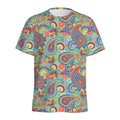 Asian Paisley Pattern Print Men's Athletic T-Shirt