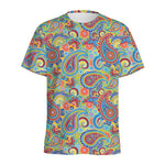 Asian Paisley Pattern Print Men's Sports T-Shirt