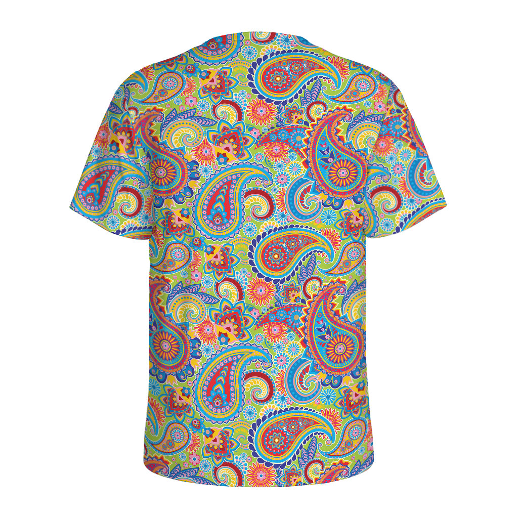 Asian Paisley Pattern Print Men's Sports T-Shirt