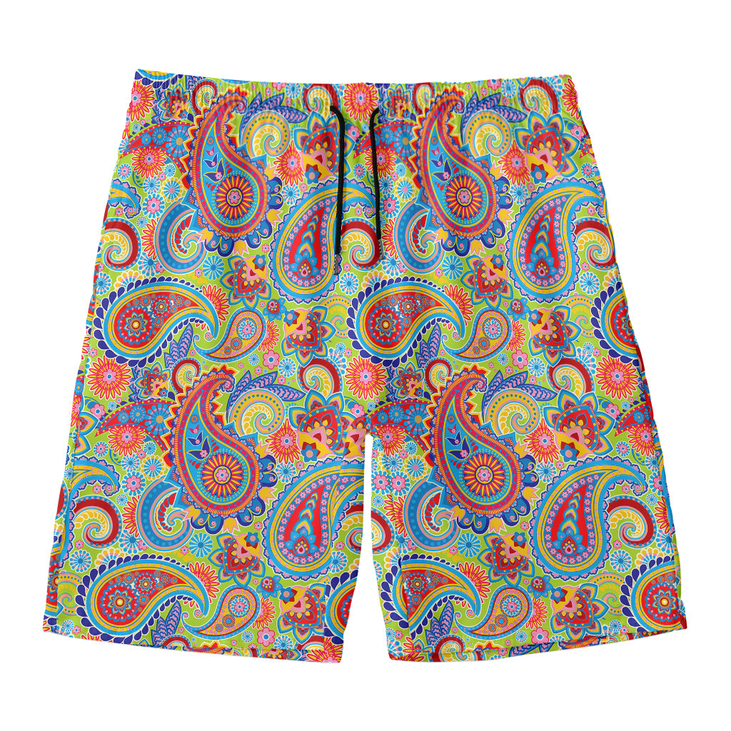 Asian Paisley Pattern Print Men's Swim Trunks