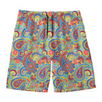 Asian Paisley Pattern Print Men's Swim Trunks