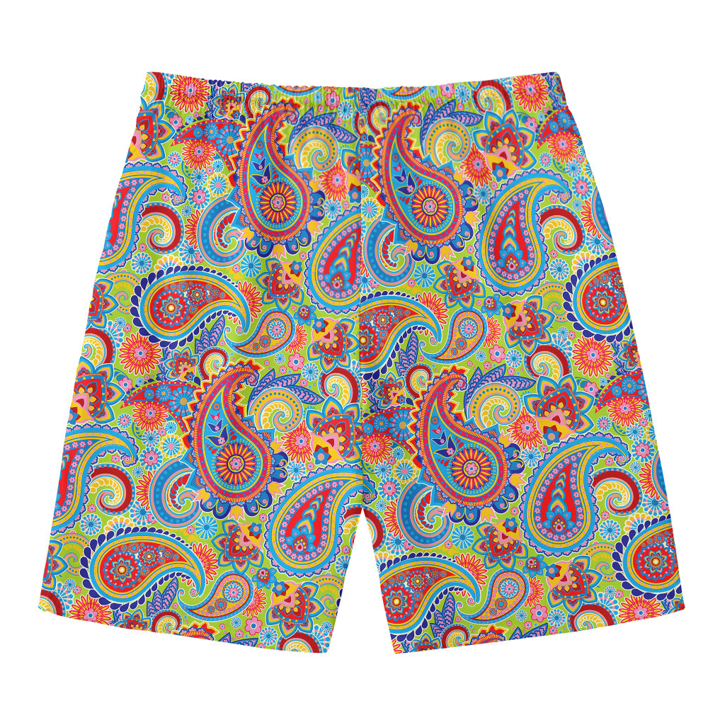 Asian Paisley Pattern Print Men's Swim Trunks