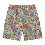 Asian Paisley Pattern Print Men's Swim Trunks