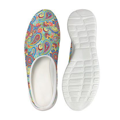 Asian Paisley Pattern Print Mesh Casual Shoes