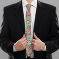 Asian Paisley Pattern Print Necktie