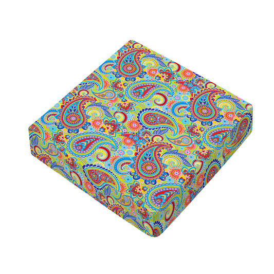 Asian Paisley Pattern Print Outdoor Seat Cushion Cover
