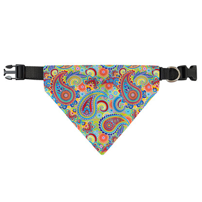 Asian Paisley Pattern Print Over The Collar Dog Bandana
