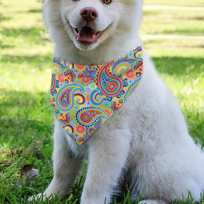 Asian Paisley Pattern Print Over The Collar Dog Bandana