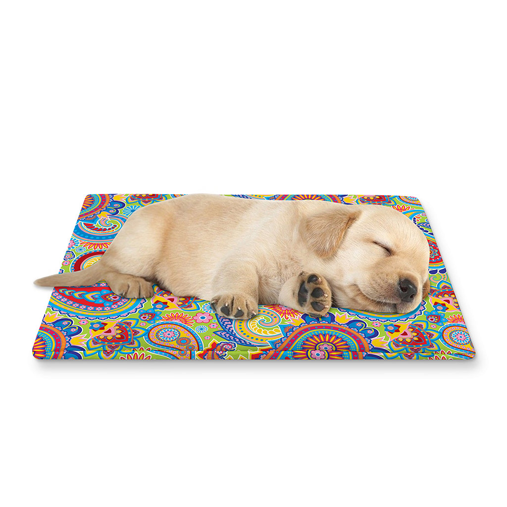 Asian Paisley Pattern Print Pet Cooling Mat Cover