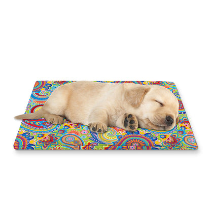 Asian Paisley Pattern Print Pet Cooling Mat Cover