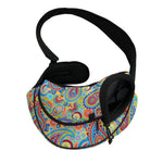 Asian Paisley Pattern Print Pet Sling Carrier
