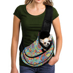 Asian Paisley Pattern Print Pet Sling Carrier