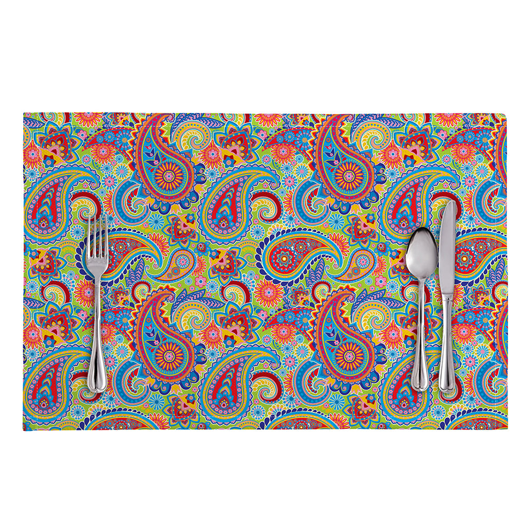 Asian Paisley Pattern Print Placemat