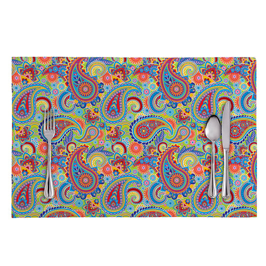 Asian Paisley Pattern Print Placemat