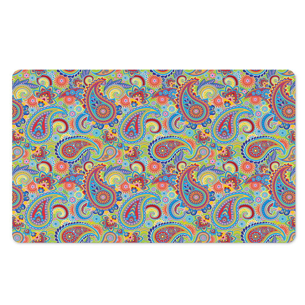 Asian Paisley Pattern Print Polyester Doormat