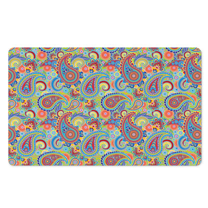 Asian Paisley Pattern Print Polyester Doormat
