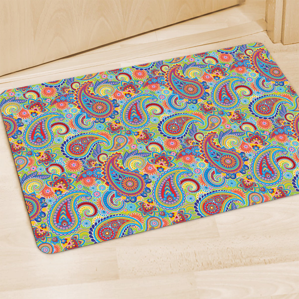 Asian Paisley Pattern Print Polyester Doormat