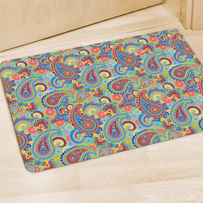 Asian Paisley Pattern Print Polyester Doormat