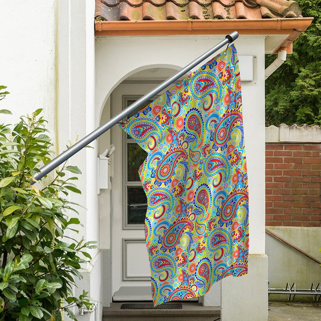Asian Paisley Pattern Print Polyester Flag