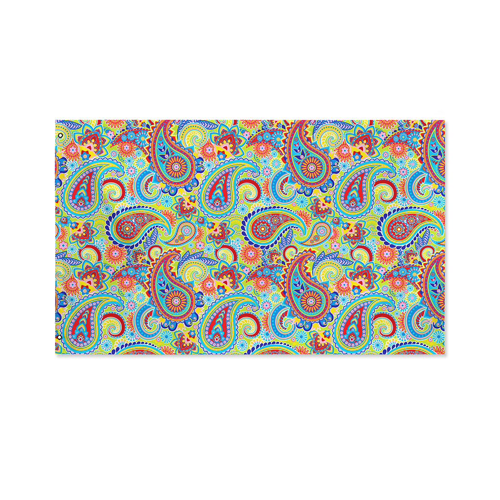 Asian Paisley Pattern Print Polyester Flag