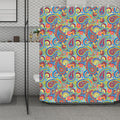 Asian Paisley Pattern Print Polyester Shower Curtain