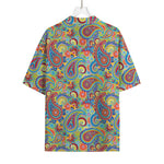 Asian Paisley Pattern Print Rayon Hawaiian Shirt