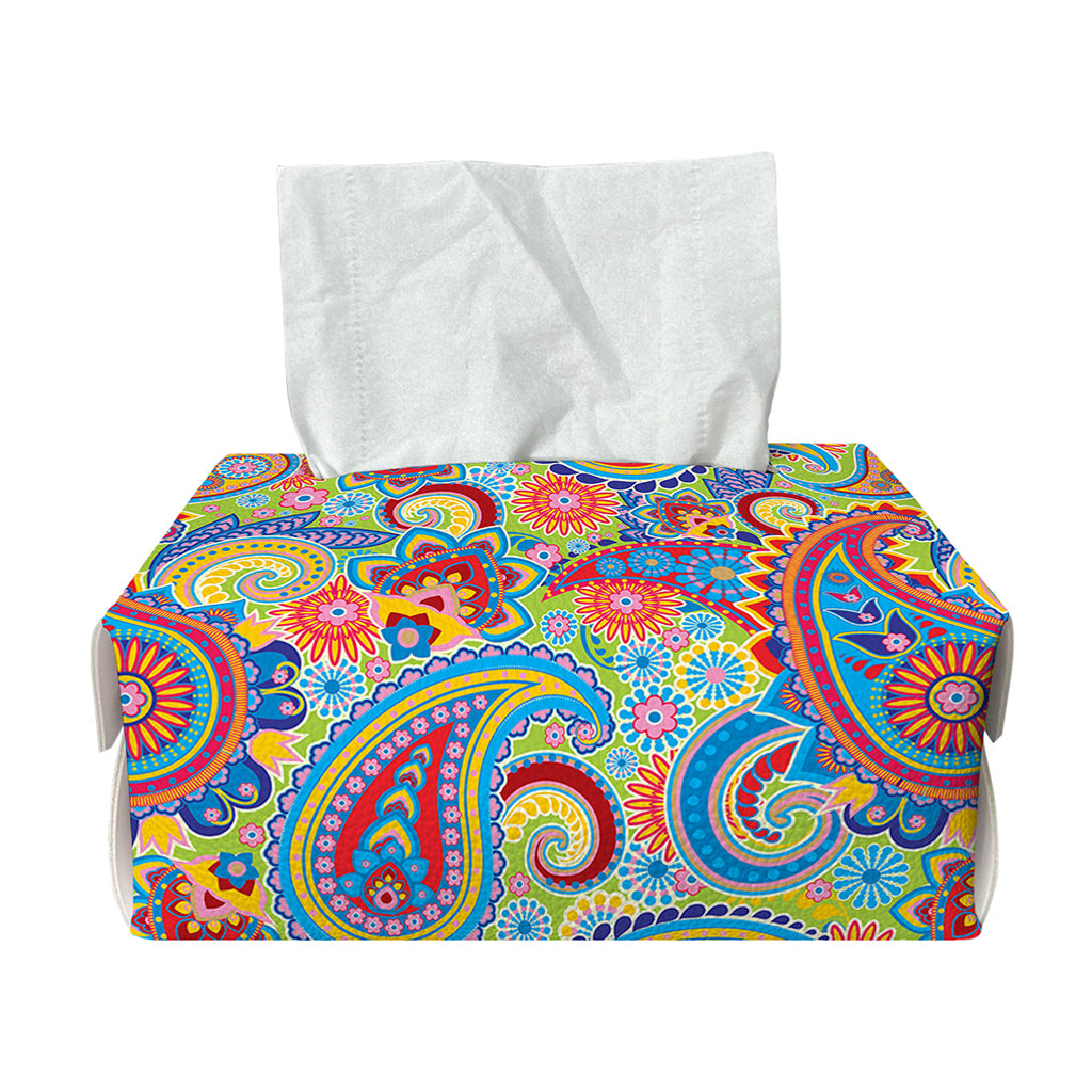 Asian Paisley Pattern Print Rectangle Tissue Box Cover