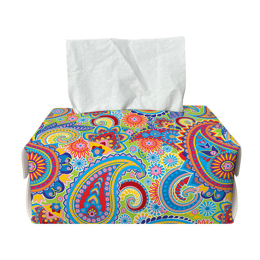 Asian Paisley Pattern Print Rectangle Tissue Box Cover