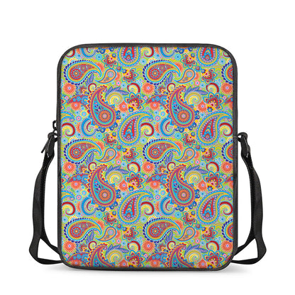 Asian Paisley Pattern Print Rectangular Crossbody Bag