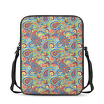Asian Paisley Pattern Print Rectangular Crossbody Bag