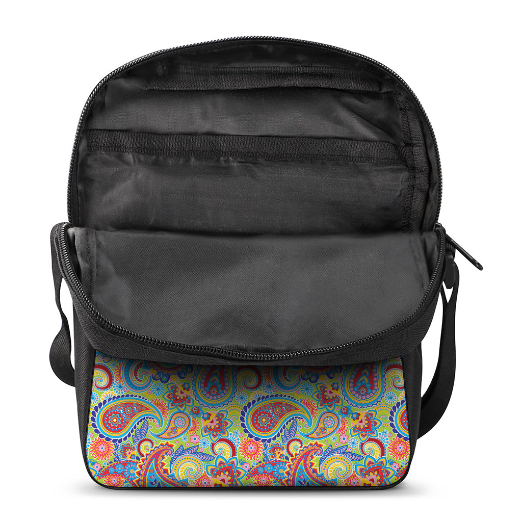 Asian Paisley Pattern Print Rectangular Crossbody Bag