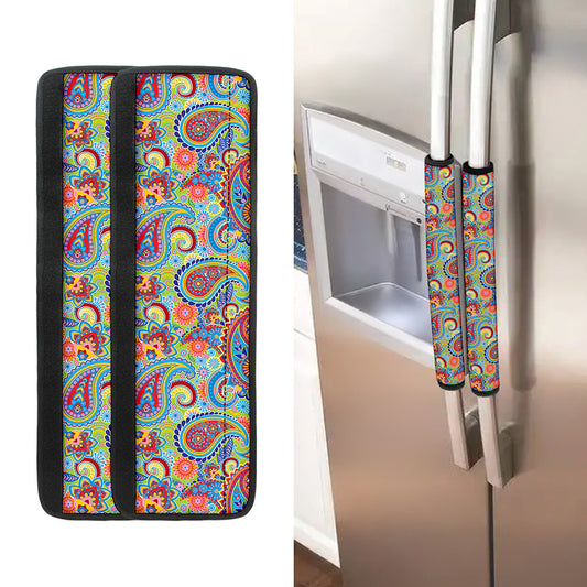 Asian Paisley Pattern Print Refrigerator Handle Covers