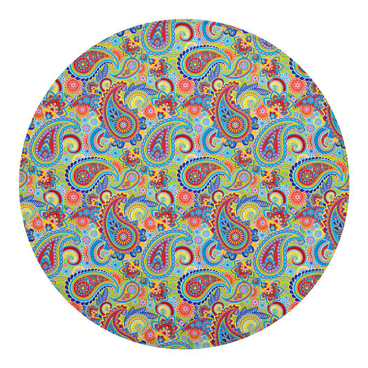 Asian Paisley Pattern Print Round Blanket