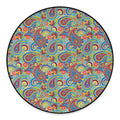 Asian Paisley Pattern Print Round Floor Mat