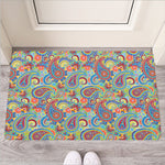 Asian Paisley Pattern Print Rubber Doormat